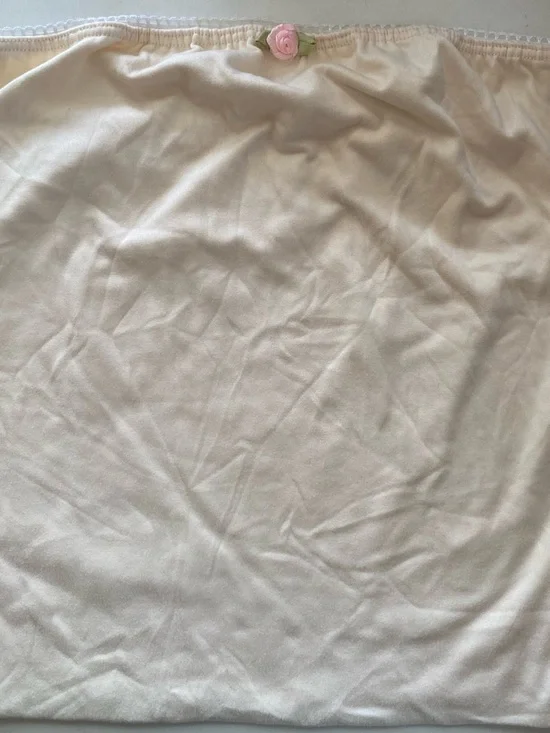 Cream Women's Tank Top with Pink Rose Accent - Picture 1 of 3